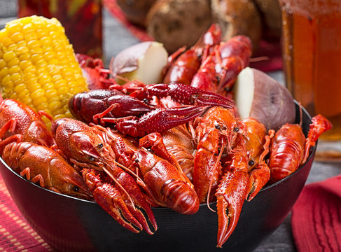 boiled crawfish